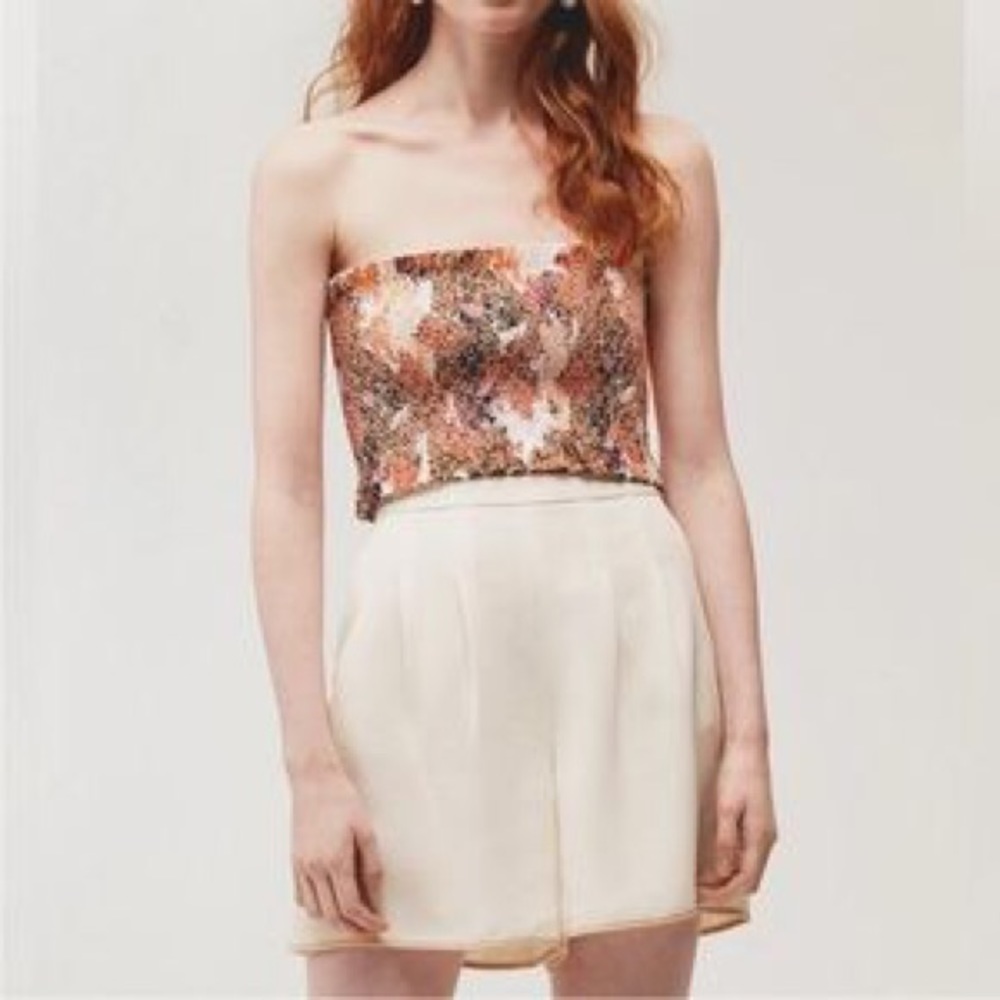 Le Fou Wilfred Floral Frilled Tube Top